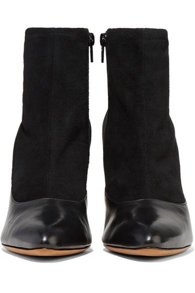 Givenchy Embellished Leather-paneled Suede Ankle Boots In Black | ModeSens