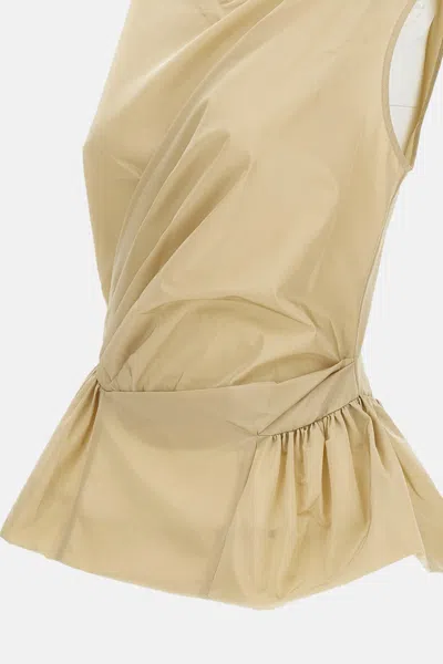 Simone Rocha Draped Beige Top With Fitted Bodice In Nude