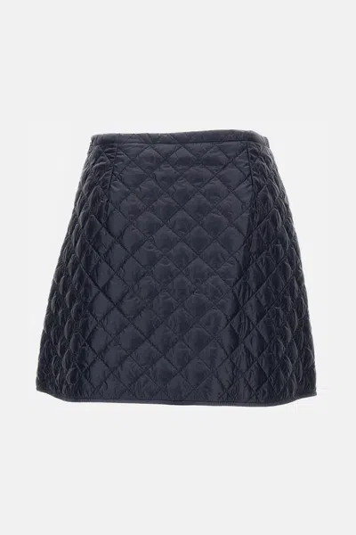 Moncler Navy Blue Diamond-quilted Mini Skirt