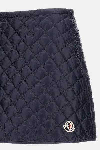 Moncler Navy Blue Diamond-quilted Mini Skirt