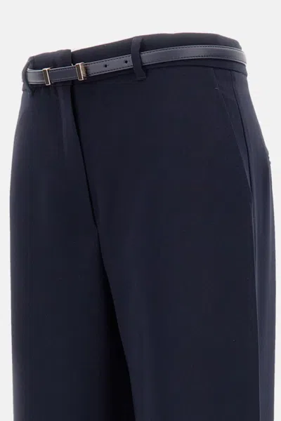 Max Mara Belted Trousers In Blue