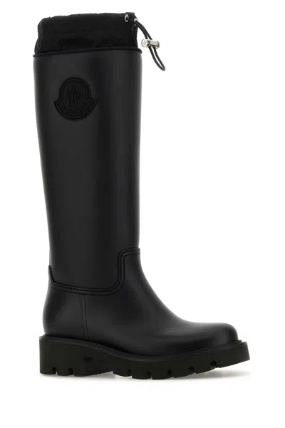Moncler Black Kickstream High Rain Tall Boots In Black