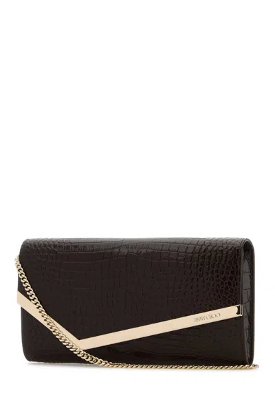 Jimmy Choo Clutch Emmie In Pelle Cioccolato Donna In Brown