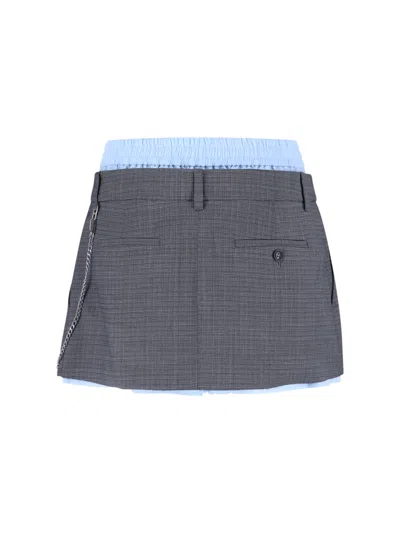 Alexander Wang Logo Wool Blend Mini Skirt