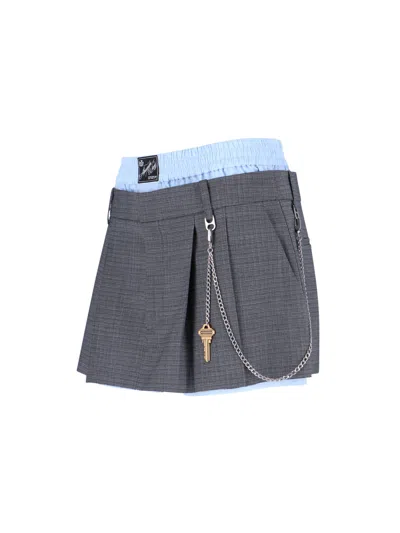 Alexander Wang Logo Wool Blend Mini Skirt