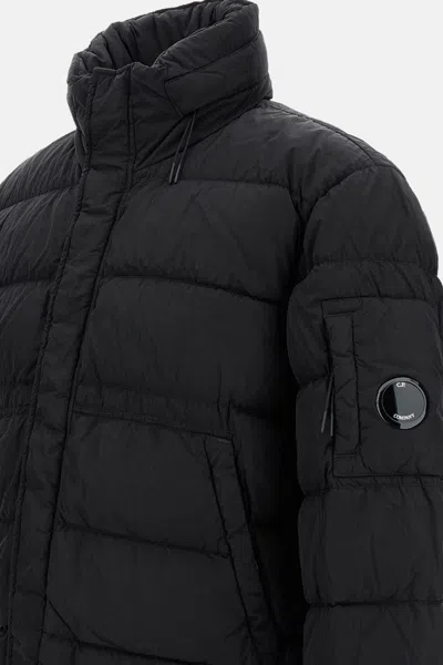 C.p. Company Oversized Zip-front Rain Jacket With Quilted Texture In Blue