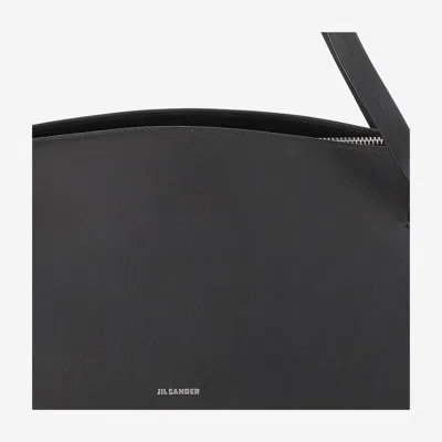 Jil Sander Big Joanna Leather Shoulder Bag In Black
