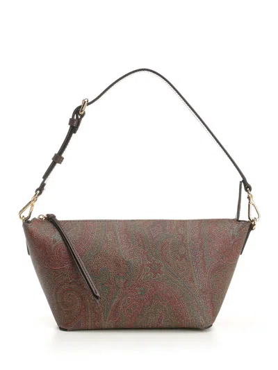 Etro Trapezoidal Shoulder Bag Shoulder Bags Brown