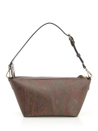 Etro Trapezoidal Shoulder Bag Shoulder Bags Brown