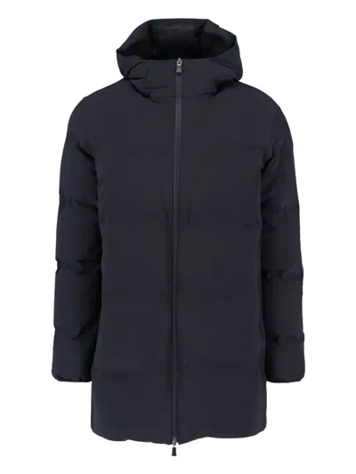 Herno Men Midi Hooded Down Jacket In Black
