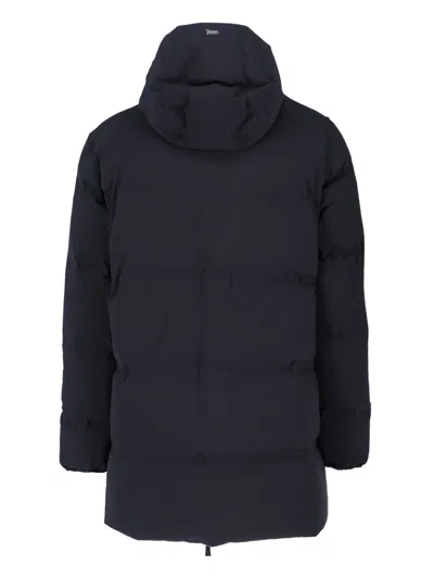 Herno Men Midi Hooded Down Jacket In Black
