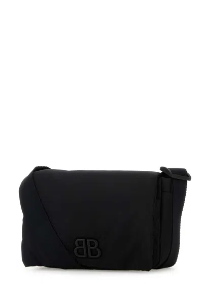 Balenciaga Black Nylon Small Monaco Crossbody Bag In Black