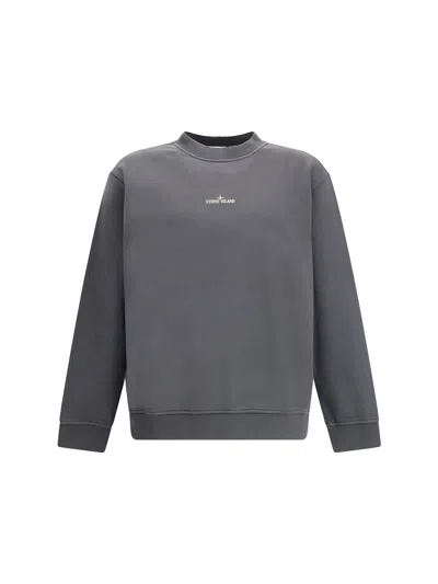 Stone Island Sweatshirt With Industrial Flow Print In Gray