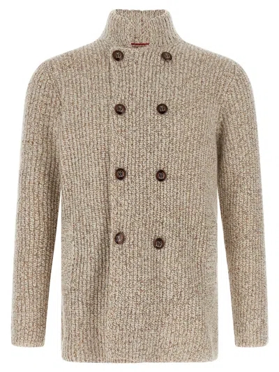 Brunello Cucinelli Cardigan À Double Boutonnage In Nude