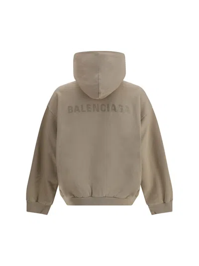 Balenciaga Oversized Hoodie In Gray