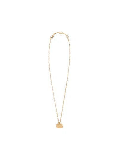 Valentino Ovalette Necklace With Enamel And Crystal In Black