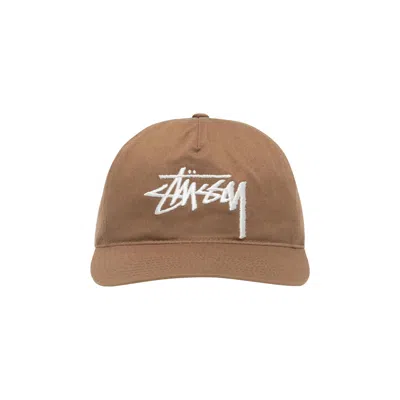 Pre-owned Stussy Mid-depth Big Stock Snapback 'brown' | Men's Size Onesize