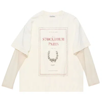 Pre-owned Acne Studios Layered Print T-shirt 'off White' | Cream | Women's Size S