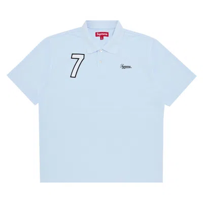 Pre-owned Supreme Cursive Polo 'light Blue' | Men's Size L
