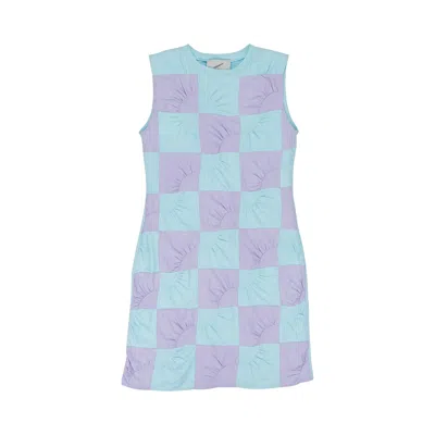 Pre-owned Coperni Patchwork Embroidered Jersey Dress 'blue' | Women's Size 36
