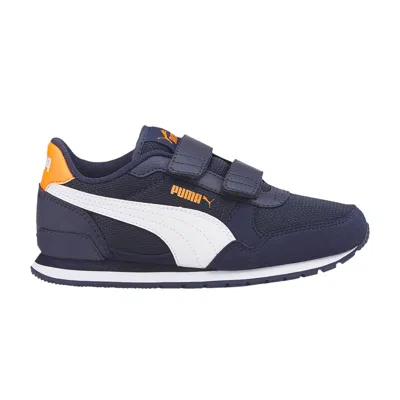 Pre-owned Puma St Runner V3 Mesh V Little Kid 'peacoat Vibrant Orange' | Blue | Kid's Size 2.5