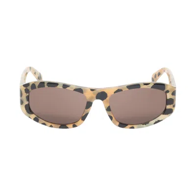Pre-owned Stussy Landon Sunglasses 'cheetah/dark Brown Lens' | Men's Size Onesize