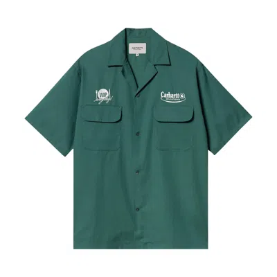 Pre-owned Carhartt Wip Deli Shirt 'rainforest/white' | Green | Men's Size S