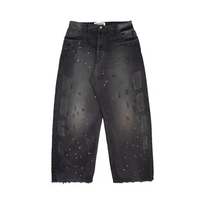Pre-owned Satoshi Nakamoto Baggy Moto Pants 'washed Black' | Men's Size 36