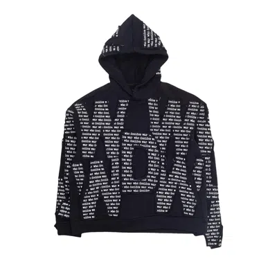 Pre-owned Who Decides War Overlay Hoodie 'coal' | Grey | Men's Size Xl