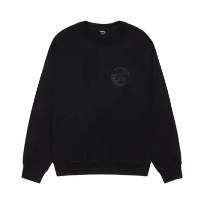 Pre-owned Stussy Dot Stamp Crew Pigment Dyed 'black' | Men's Size S