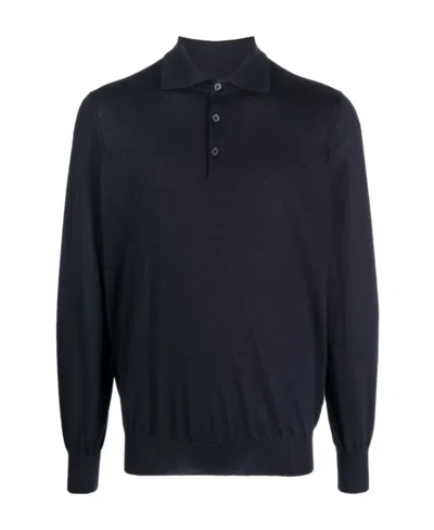 Brunello Cucinelli Virgin-wool Jumper With Polo-shirt Collar In Black