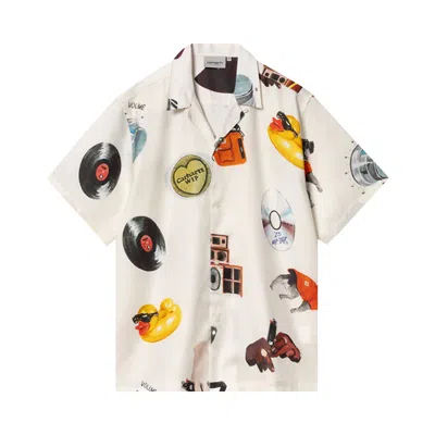 Pre-owned Carhartt Wip Short-sleeve Jacob Rochester Shirt 'jacob Roch Print/wax' | White | Men's Size Xxl