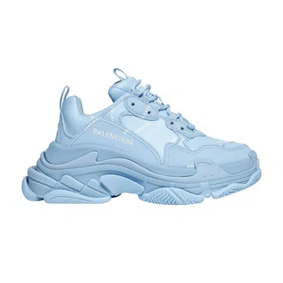 Pre-owned Balenciaga Wmns Triple S Sneaker 'allover Logo - Light Blue' | Women's Size 37