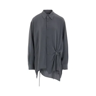 Pre-owned Y's Y-circle Gathered Bl Shirt 'blue Grey' | Women's Size 2