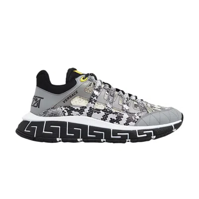 Pre-owned Versace Trigreca 'grey Snakeskin' | Men's Size 44 In Gray