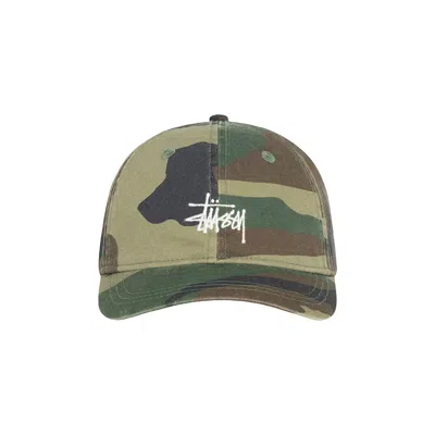 Pre-owned Stussy Basic Cap Washed 'woodland Camo' | Green | Men's Size Onesize