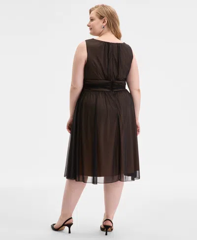 Connected Plus Size Sleeveless Chiffon Midi Dress