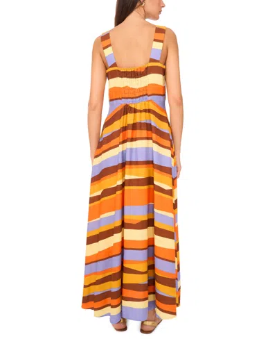 Vince Camuto Striped Square Neck Midi Dress