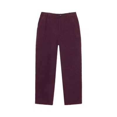 Pre-owned Stussy Relaxed Trouser Textured Wool 'wine' | Men's Size 30 In Red
