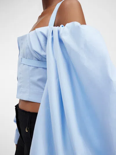 Jacquemus Bubble Sleeve Blouse In Blue