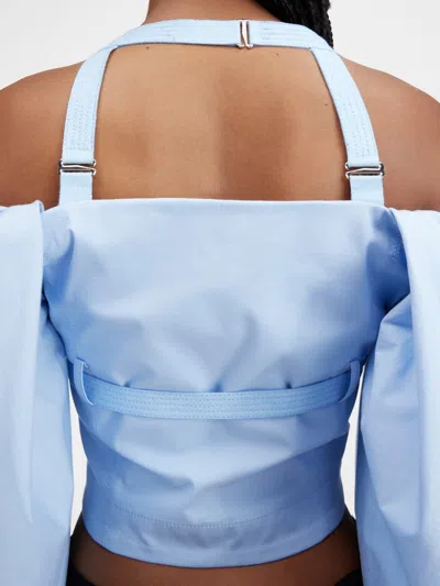 Jacquemus Bubble Sleeve Blouse In Blue