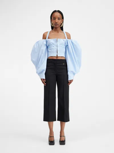 Jacquemus Bubble Sleeve Blouse In Blue
