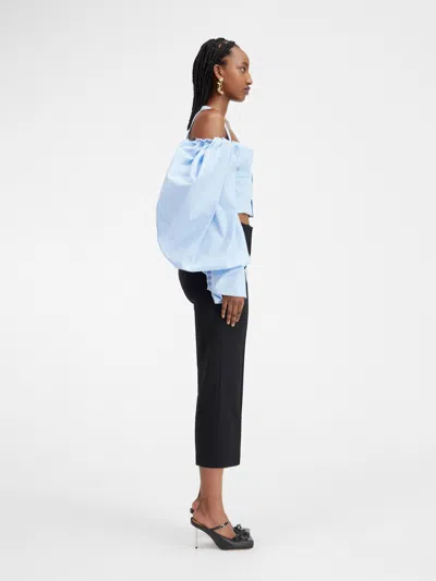 Jacquemus Bubble Sleeve Blouse In Blue