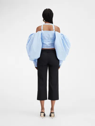 Jacquemus Bubble Sleeve Blouse In Blue