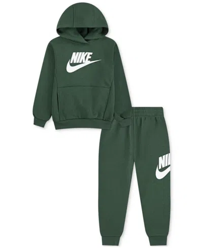 Nike Little Boys Club Fleece 2-pc. Logo Hoodie & Sweatpants Set In Green