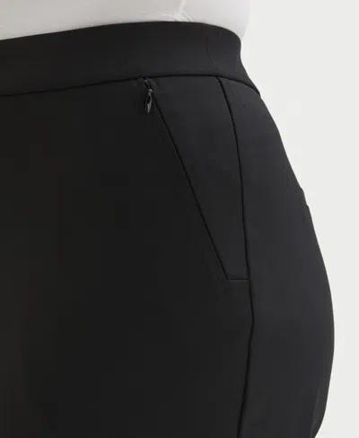 Rafaella Plus Size Satin Mid Rise Twill Capri Pants With Slant Pocket