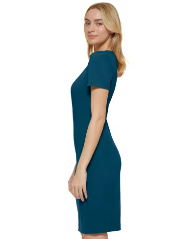 Calvin Klein Women's Short-sleeve Scuba Sheath Dress