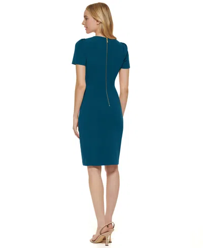 Calvin Klein Women's Short-sleeve Scuba Sheath Dress
