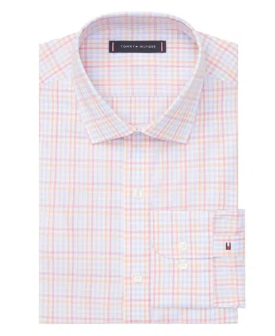 Tommy Hilfiger Men's Th Flex Slim Fit Stretch Oxford Dress Shirt In Multi