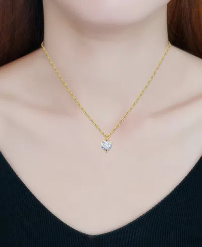 Giani Bernini Cubic Zirconia Heart Pendant Necklace In 18k Yellow Gold Over Sterling Silver (also In Sterling Silv